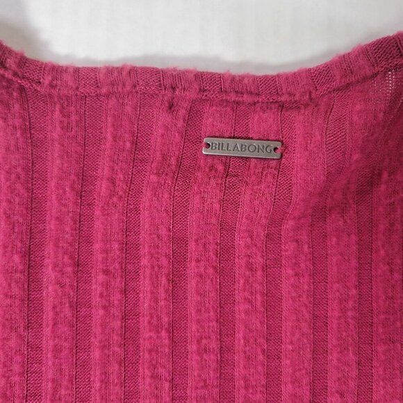 Billabong Women Faux Ribbed Wrap Long Sleeve Cotton Sweater Top Size XS - Picture 10 of 10